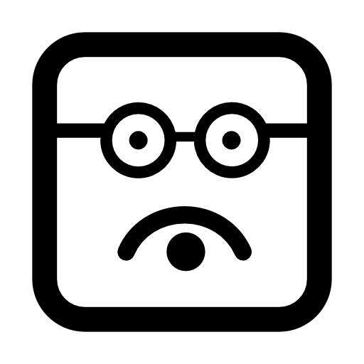 Intellectual emoticon square face