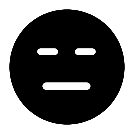 Emoticon square face with closed eyes and mouth of straight lines