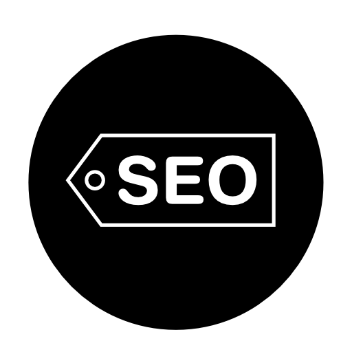 SEO label in a circle