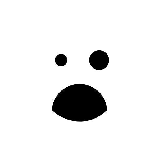 Black eye and opened mouth emoticon square face