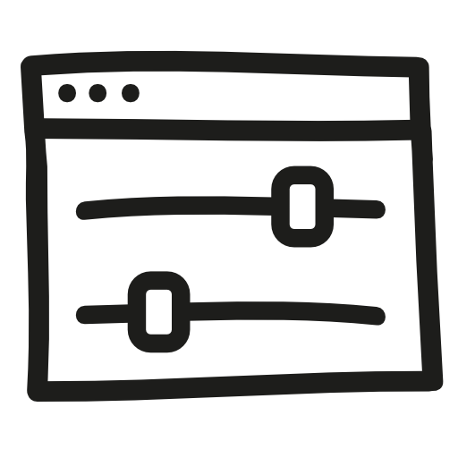 Settings console hand drawn symbol