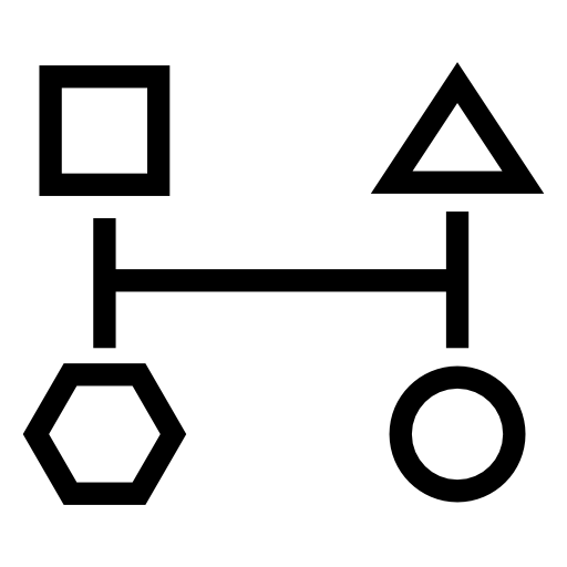 Four geometrical shapes outlines scheme