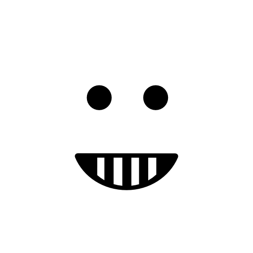 Emoticon happy smiling square face shape