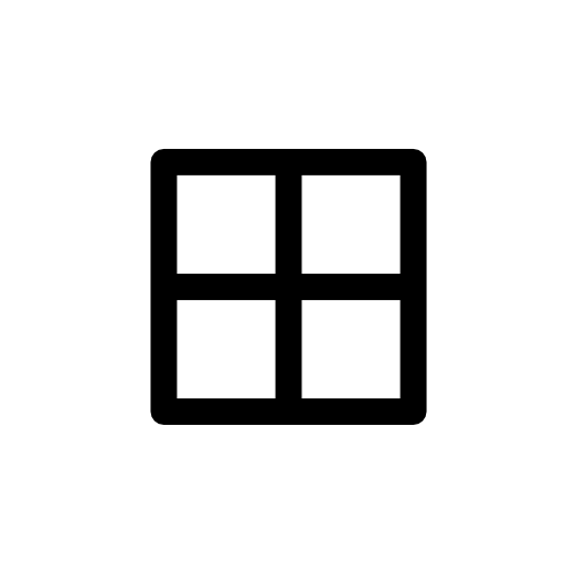 Square divided in four squares or parts, IOS 7 interface symbol