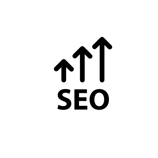 SEO up arrows symbol in a circle