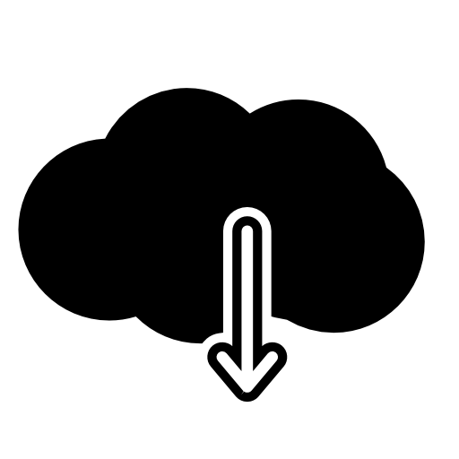 Download arrow from the cloud, IOS 7 interface symbol