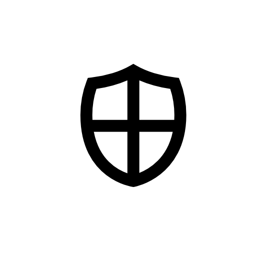 Shield little shape with a cross