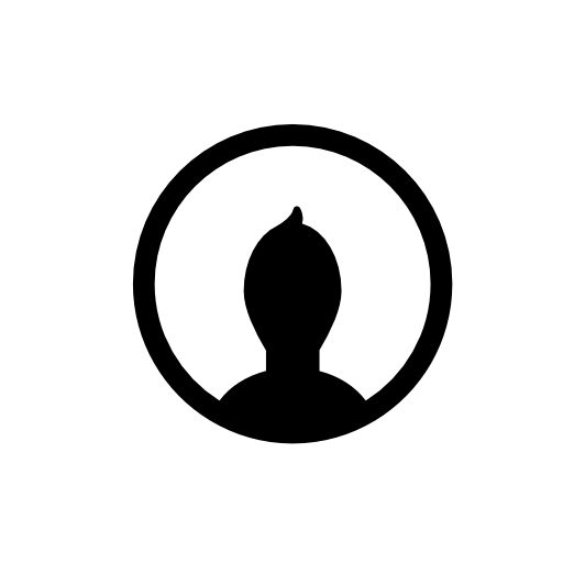 Circle with black shape inside, IOS 7 interface symbol