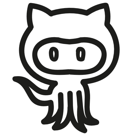 Octocat hand drawn logo outline