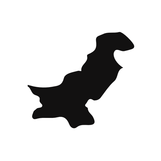 Pakistan black country map shape