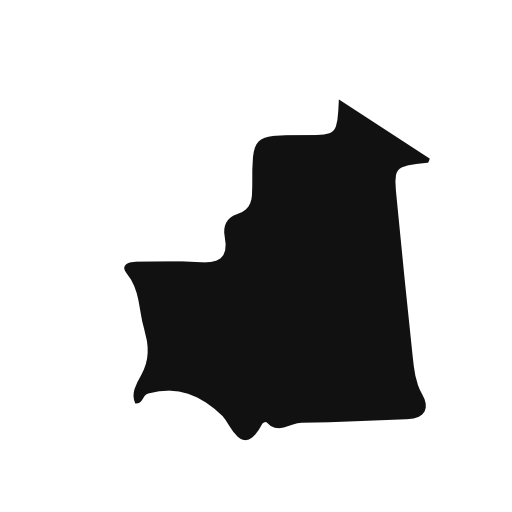 Mauritania black country map shape