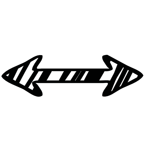 Sketched double horizontal arrow