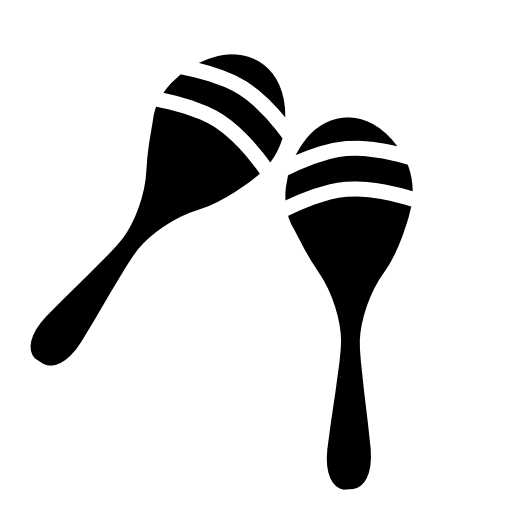 Small maracas with white line design