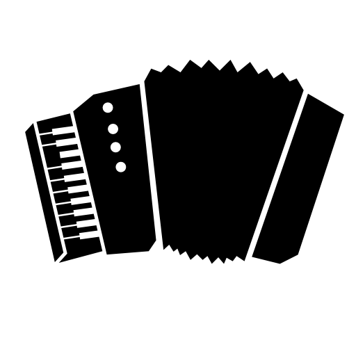 Accordion silhouette with white details