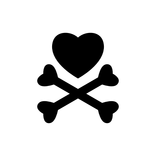 Heart and bones cross