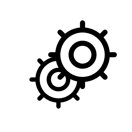 Two overlapping cogwheels