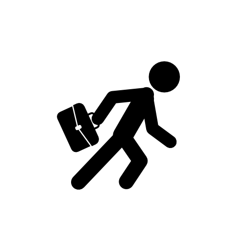 Businessman running with his suitcase