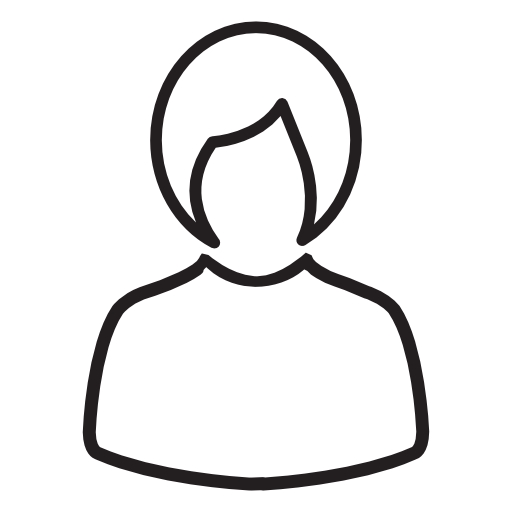 Woman with short hair silhouette