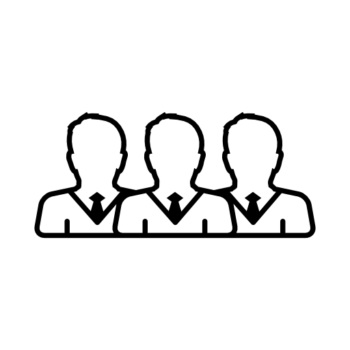 Men group close up outline