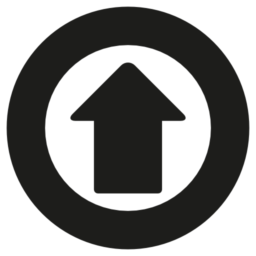 Up arrow inside a gross circle