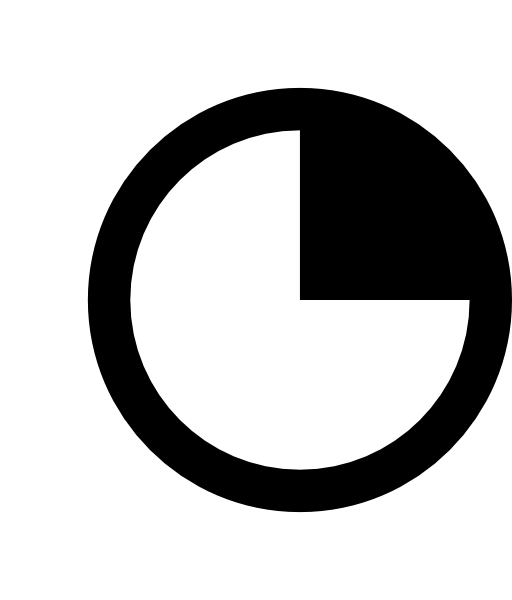 Round time clock symbol