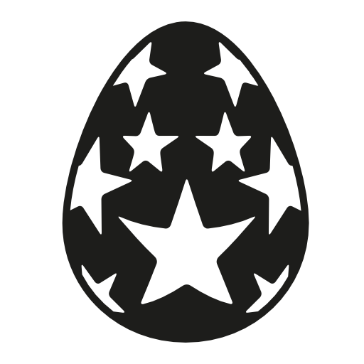 Easter egg covered by stars