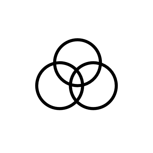 Three circles overlapping at the center