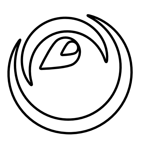 Circular shape like an eye composed by two semicircles and drop shapes