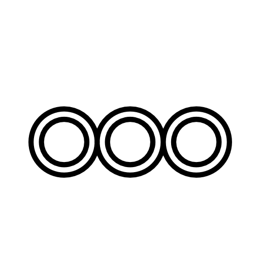 Three small circle outlines