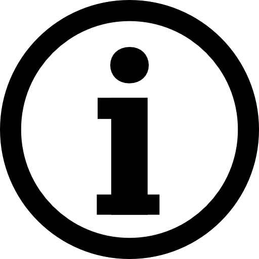Information logotype in a circle