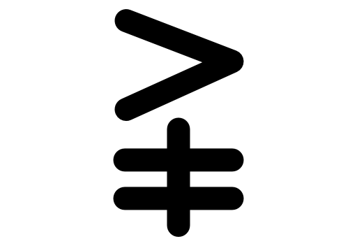 Greater than or not equal mathematical symbol