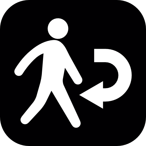 Walking man with reverse arrow