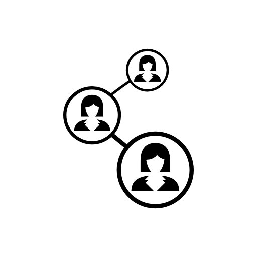 Female social network users connections graphic