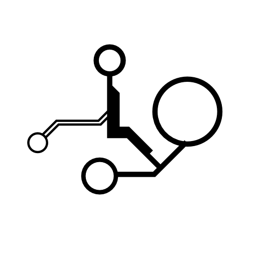 Electronic circuit detail with circles connected by thin lines