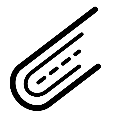 Electronic printed circuit detail of two curved lines and one broken at center