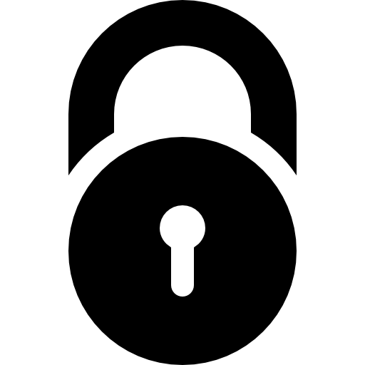 Padlock of closed rounded circular shape