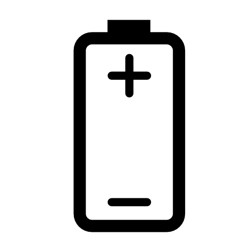 Battery with plus and minus signs of positive and negative poles