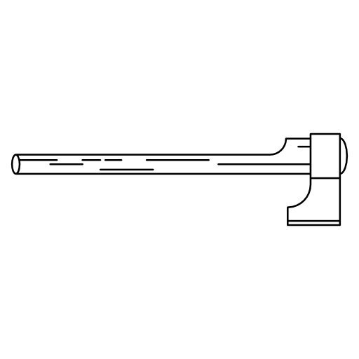 Axe cutting tool in horizontal position