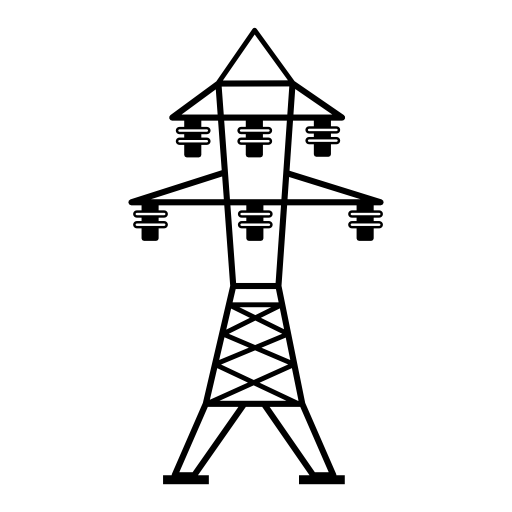 Power line with six insulators