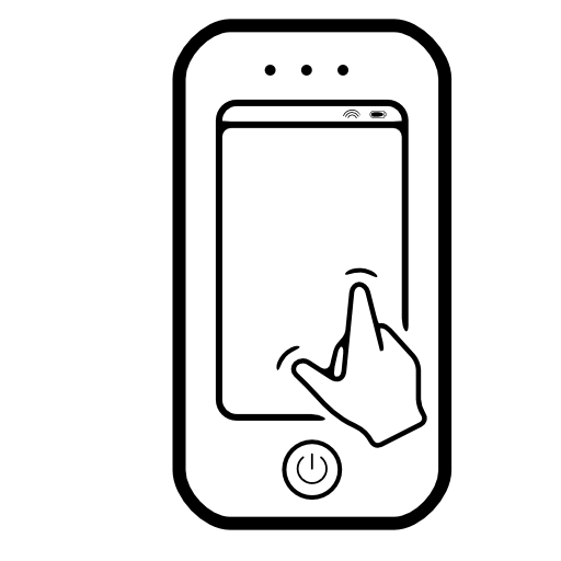 Phone with hand touching screen