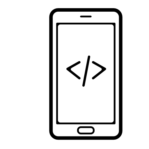 Code symbol button on phone screen