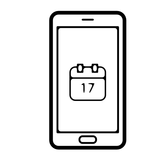 Mobile phone screen with calendar page on day 17