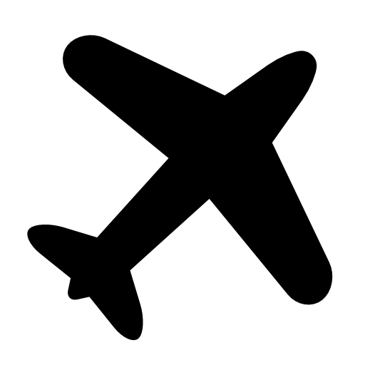 Airplane black shape rotated to upper right