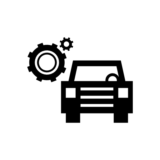 Car with cogwheels, mechanics