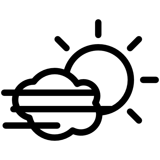 Sun, fog and clouds outline