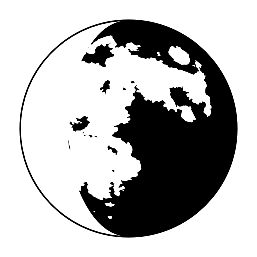 Moon phase symbol with craters