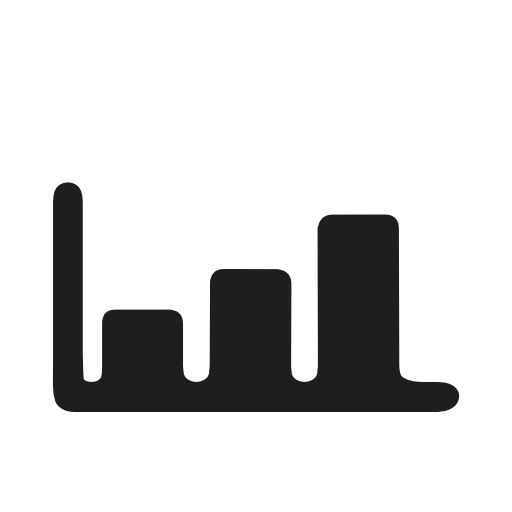 Increasing bar graph silhouette