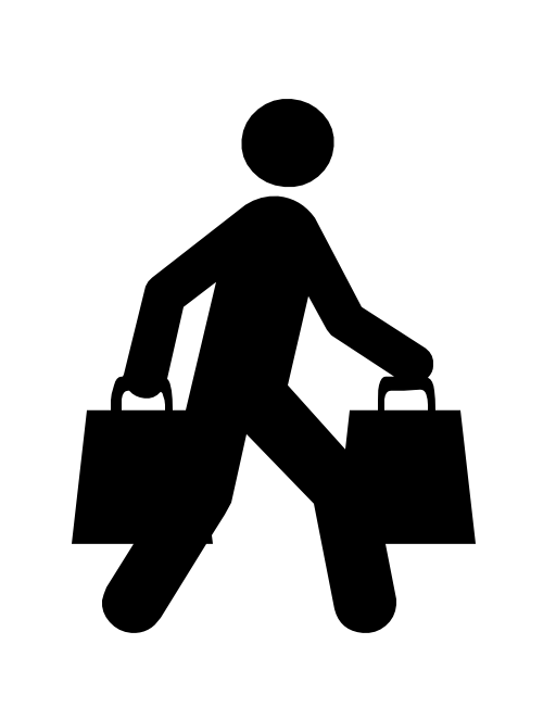 Shopper with bags