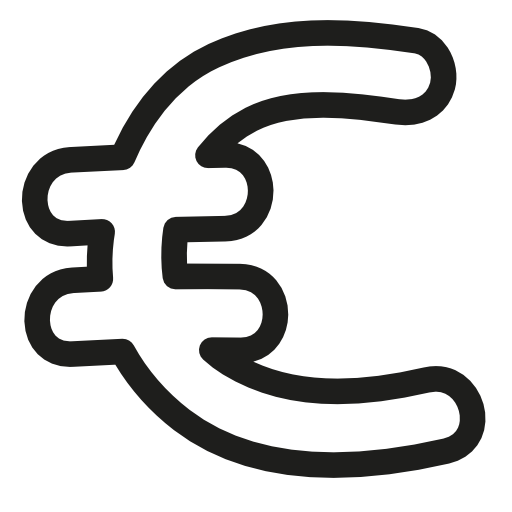 Euro hand drawn currency symbol