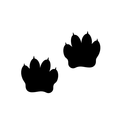 Animal footprints silhouettes